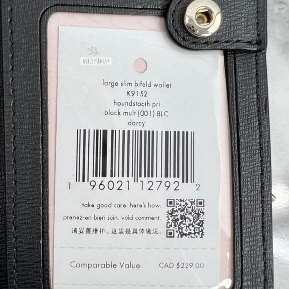 Kate Spade Woven Remi Flap Chain Crossbody & Large Bifold Wallet In Houndstooth - Picture 15 of 15